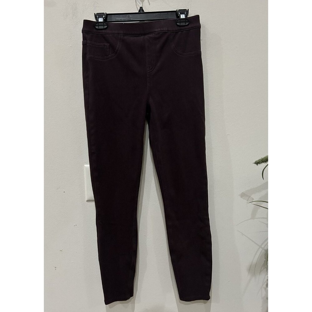 Spanx‎ Jean-ish Ankle Leggings Brandywine Maroon Burgundy Pull-On Sz L